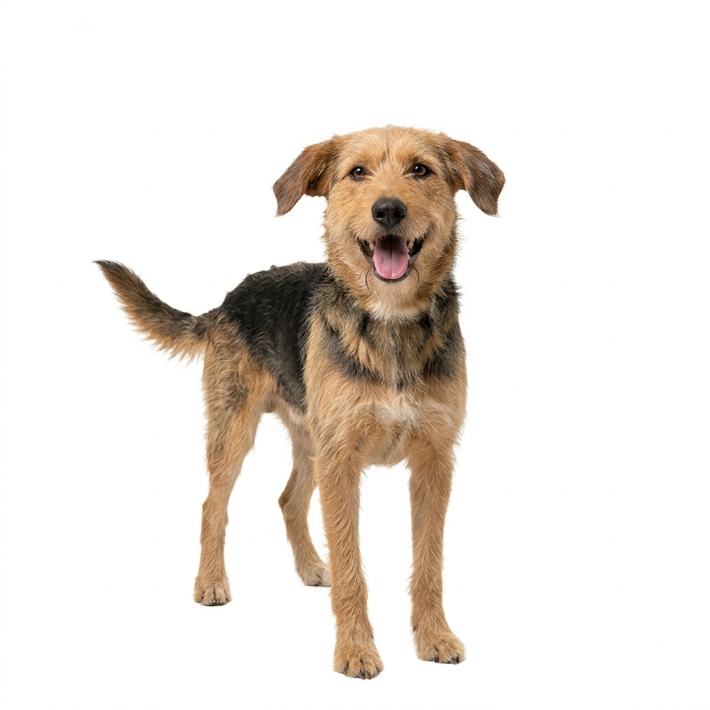 Perro mestizo de pie
