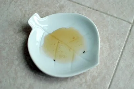 plato con agua y vinagre