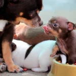 cachorro de Chihuahueno junto a su madre