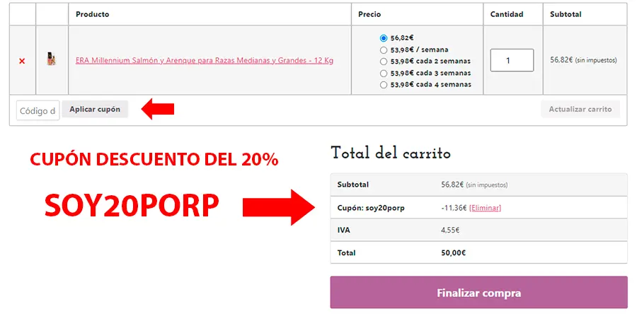 codigo descuento cunipic SOYPORP agosto